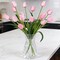 18.9" Large Real Touch Pink Tulips – 15-Piece Faux Flower Bouquet for Weddings, Valentine’s Day & Elegant Home Decor